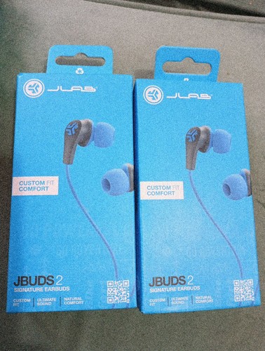 2 Sets JLab JBuds 2 Signature Earbuds Blue Noise Isolate 3 Size Tips Comfort Fit - Picture 4 of 4
