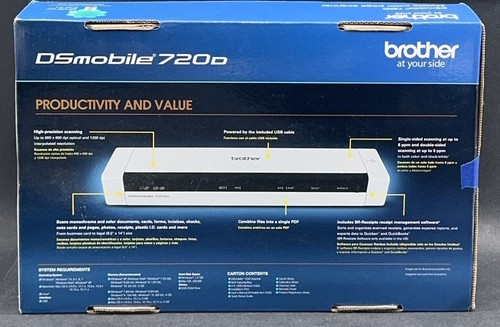 Brother DS-720D DSMobile Portable Scanner USB Duplex Color - New in Opened Box - Afbeelding 8 van 10