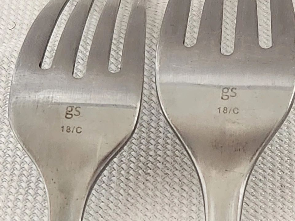 GS 'Dolce Vita STYLE' De colección 1 tenedor de cena y 1 tenedor de ensalada acero inoxidable cepillado Foto 3 de 4