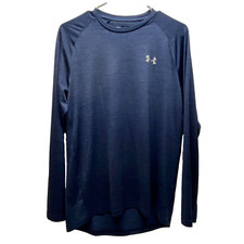 Under Armour Performance Tee Men's Medium Navy Heather Long Sleeve Raglan EUC