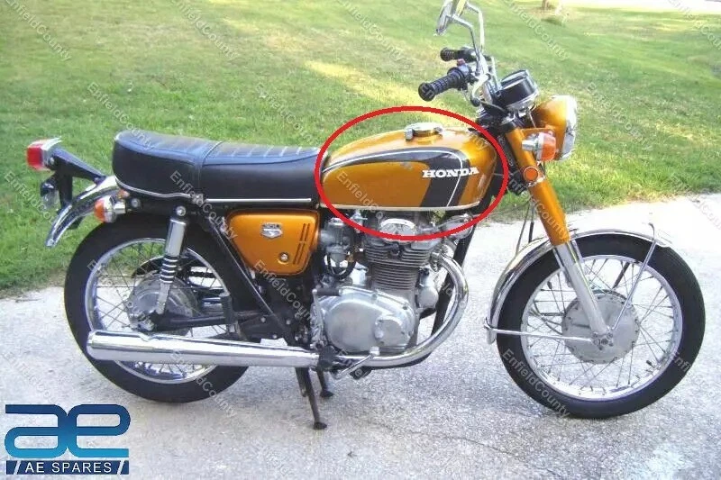 Petrol Fuel Tank Golden Black For Honda CB350 K3 K4 Super Sport CB 350 71-73  - Изображение 4 из 4