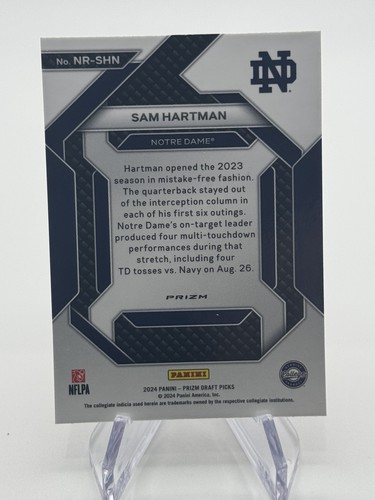 2024 Sam Hartman Red Cracked Ice Prizm New Recruits Rookie #NR-SHN - Picture 2 of 2
