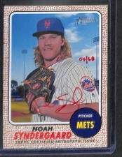 2017 Topps Heritage Red Real One Autograph #ROA-NS Noah Syndergaard No 4 of 68