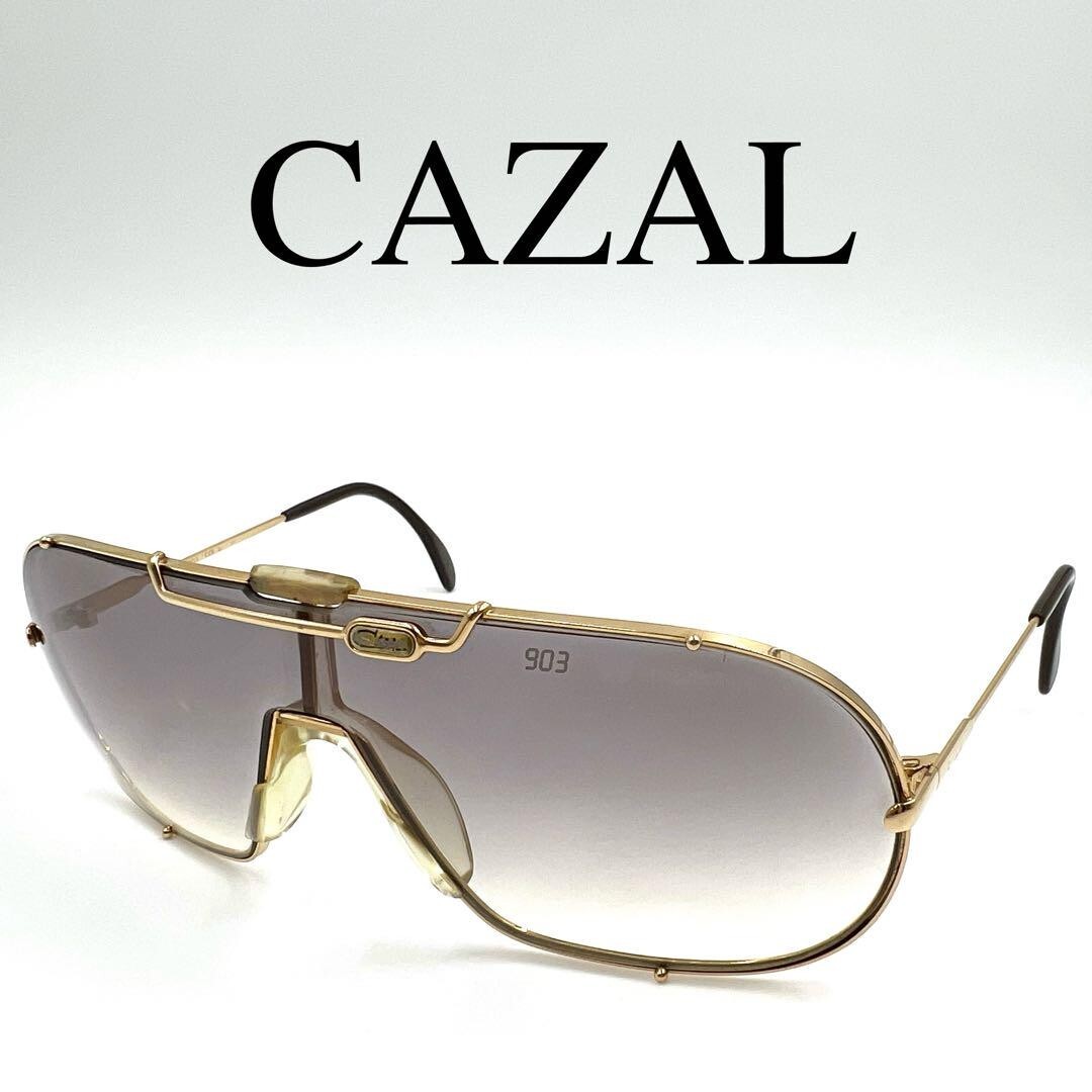 Used CAZAL MOD 903 Sunglasses, Gold/Brown, Teardrop, No