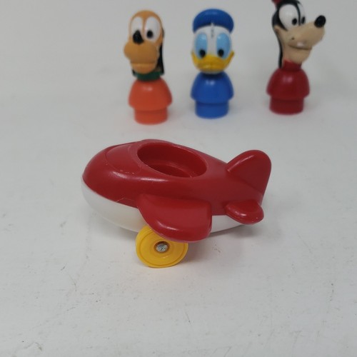 Disney Vehicles ILLCO Pluto Goofy Donald Duck Red AirPlane Plane Vintage - Picture 4 of 12