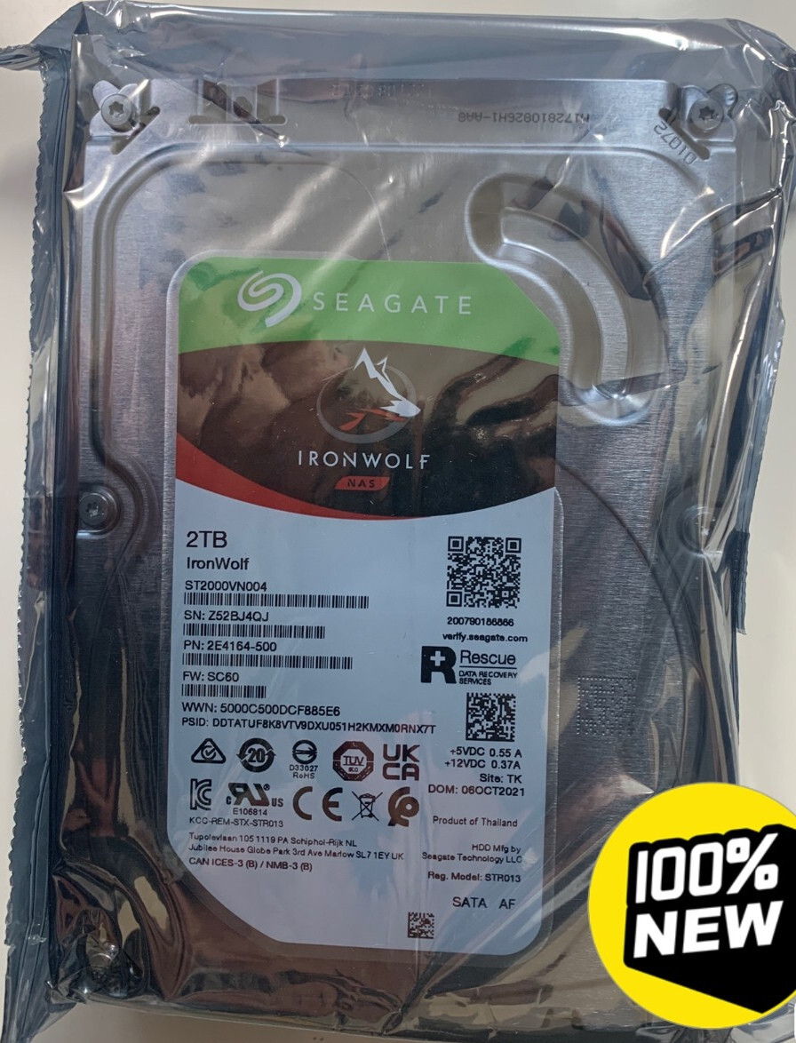 Seagate ST2000VN004（3.5インチ HDD 2TB） Original Seagate IronWolf 2TB 5900RPM 3.5