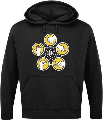 ROCK PAPER SCISSORS LIZARD SPOCK HOODIE lustig Big Bang Theory inspiriert Geek Nerd - Bild 12 von 17