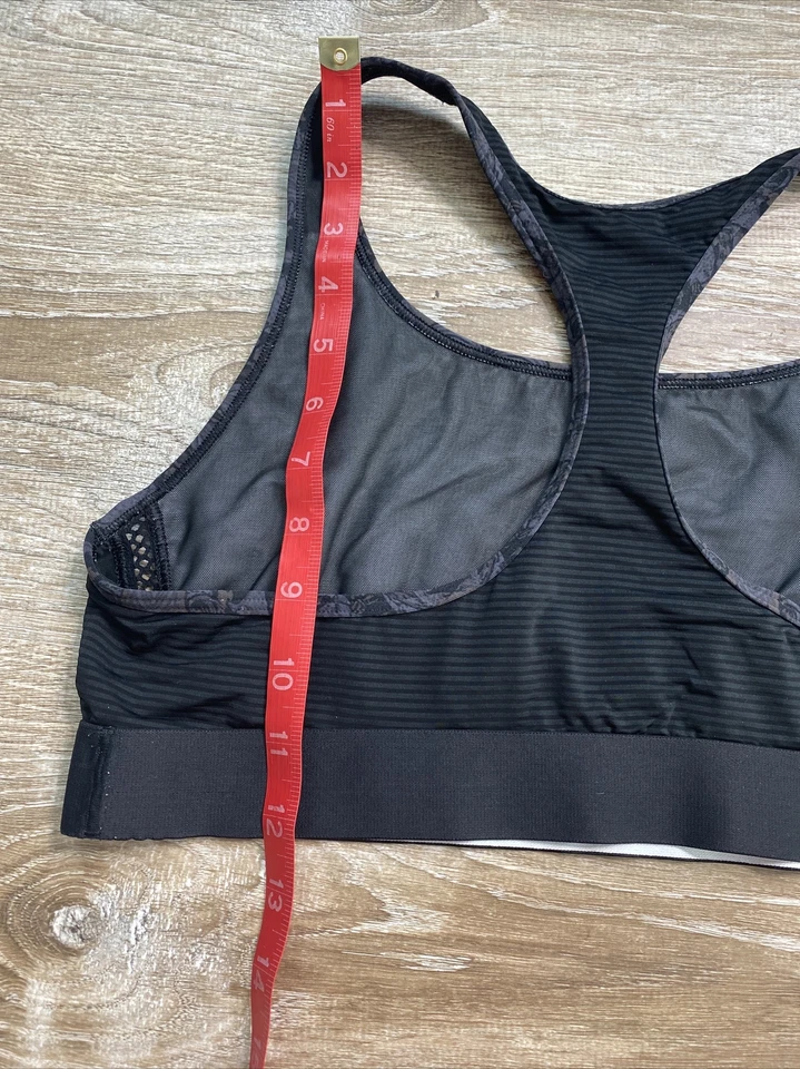¿Victoria Secret Sport VSX M/L? Sujetador deportivo negro morado gris floral espalda de corredor Foto 4 de 4