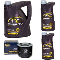 MotoröL Set Mannol Energy 5W-30 API 7 Liter + ÖLfilter FüR Fiat Ducato Bus 2.3