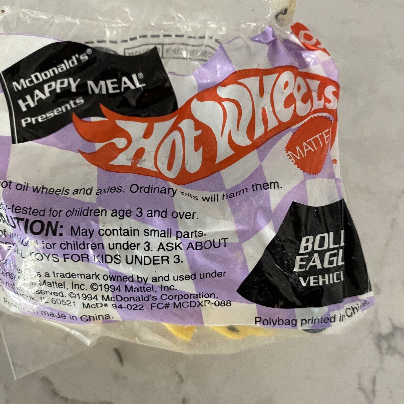 Vintage McDonald's Happy Meal 1994 Hot Wheels Bold Eagle Toy Car Vehicle # 9 NIP