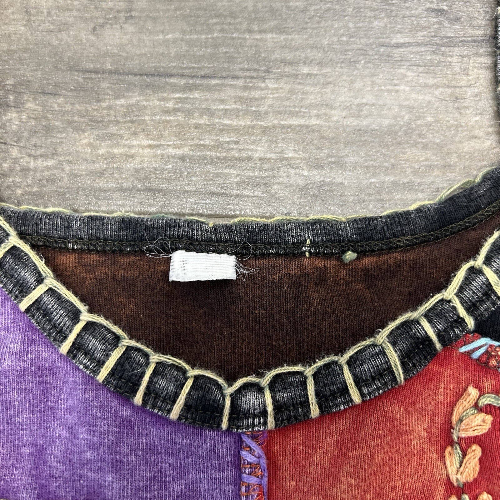 Multicolor Boho Sleeveless Patchwork Embroidery T… - image 2