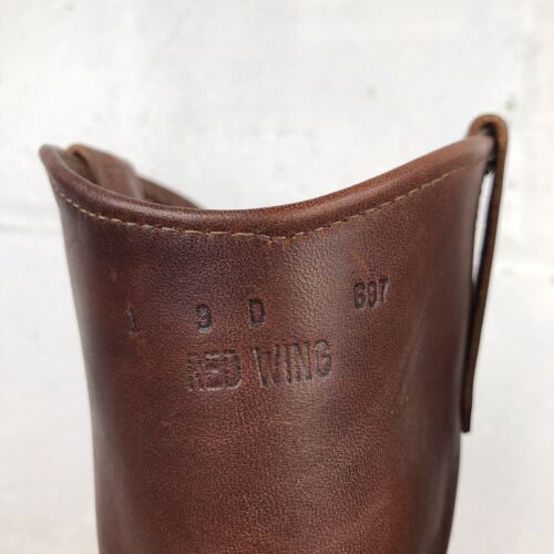 Vintage 90er Red Wing Schuhe Herren 9D Pecos 1178 Stiefel RESOLED braun Leder zum Überziehen - Bild 11 von 13