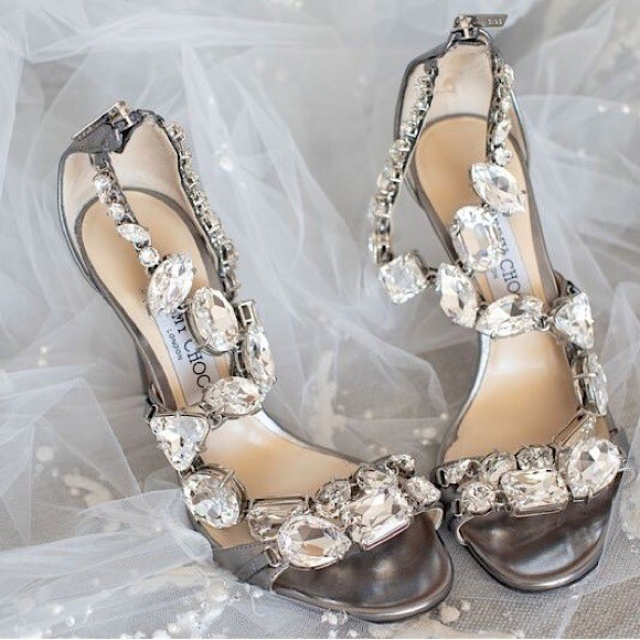 New JIMMY CHOO Karima Crystal 100mm Sandals, Gray 37.5 $2,450 | eBay
