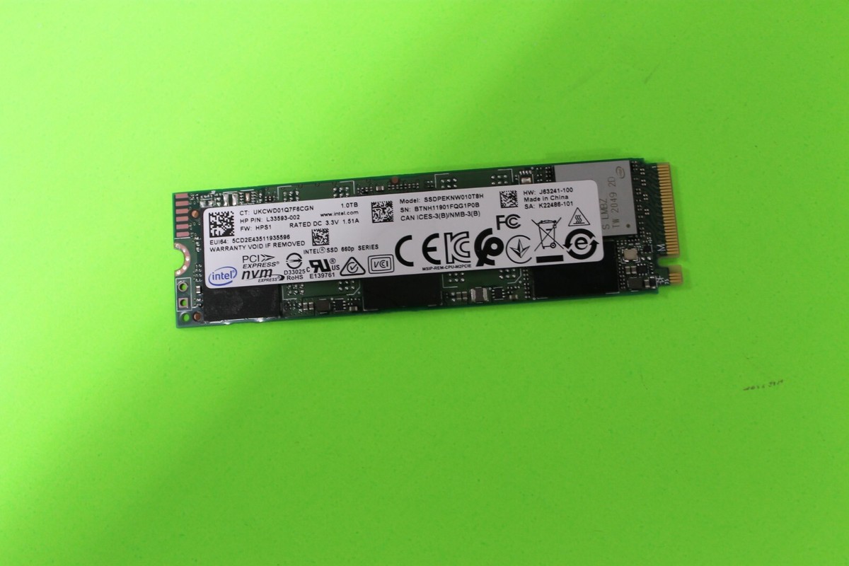 INTEL 1TB SSDPEKNW010T8H 660p M.2 NVMe PCIe SSD SOLID STATE