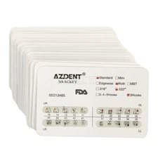 10 X Dental Ortho Brackets Braces Standard Roth Slot.022 Hooks 3 AZDENT 20pc/set