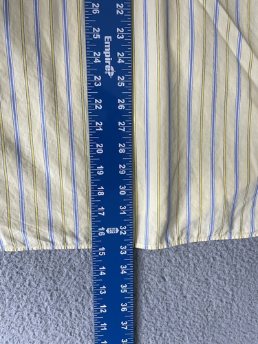 Turnbull & Asser London Button Up Dress Shirt 16.5 42cm Yellow Blue French Cuffs - Picture 20 of 20