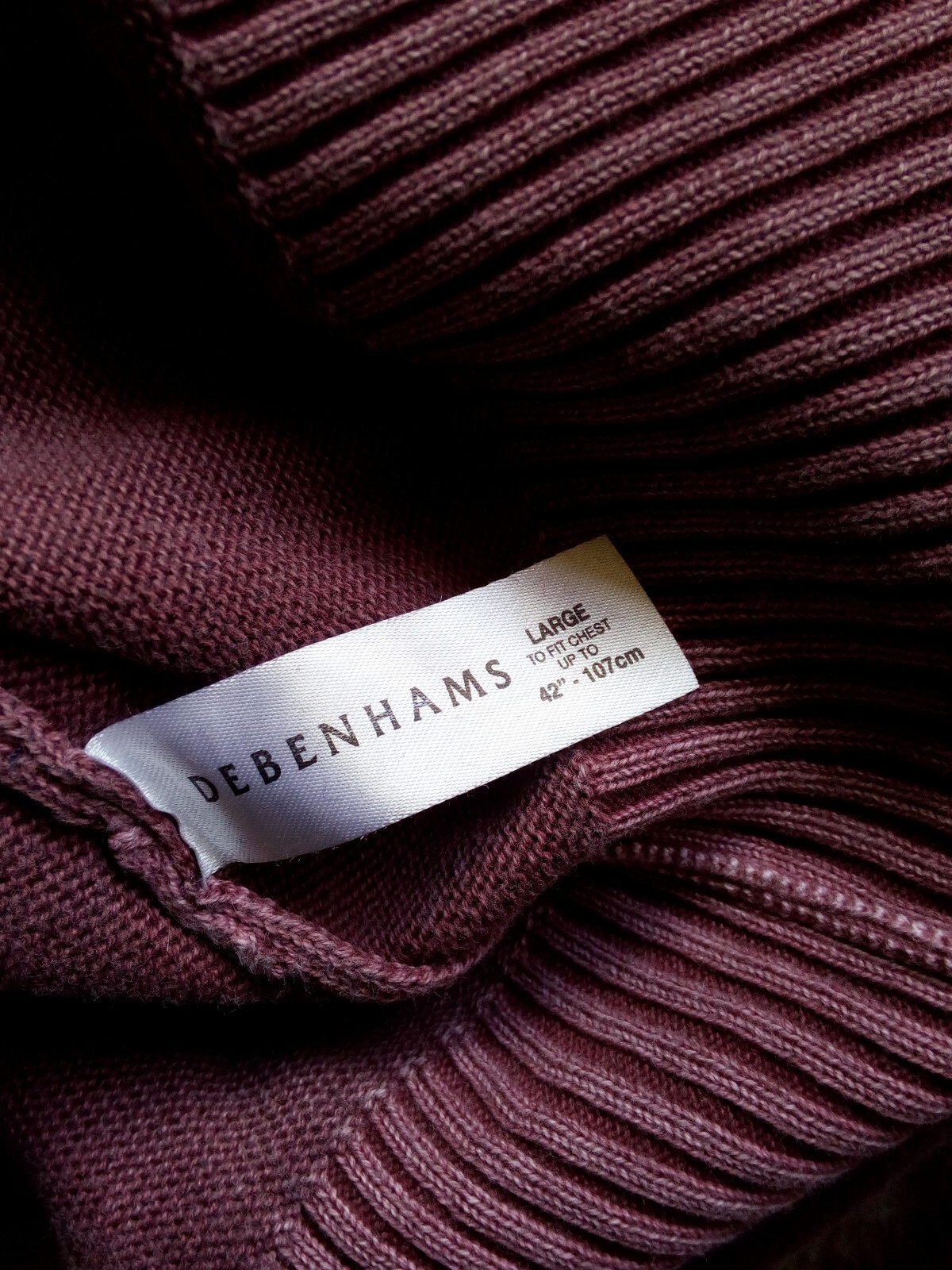 Mens Debenhams Dusky Pink V Neck Jumper with White Mock T Shirt