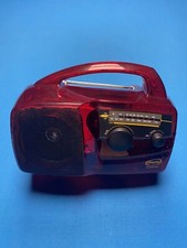 Self Powered AM/FM Radio Solar  Crank Red See Through Freeplay RARE Red 