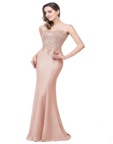 Elegantes Meerjungfrau Abendkleid Damen goldene Applikationen Spitze royalblau Herzausschnitt - Bild 25 von 29