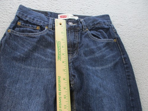 Levi's 505 Jeans Tag 27x27 Actual 26x25 Pants Straight 14 Reg Dark Wash Cowboy - Picture 5 of 13