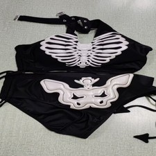 Gothic Skull Printed Swimsuit