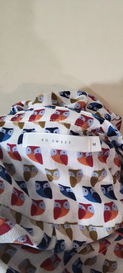So Sweet Taille 38 Superbe blouse manches longues blanc bleu marine rouge - Photo 4/4