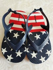 Old Navy American flip flops adjustable Kids size 10, 7" Excellent Condition
