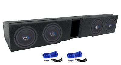 (4) Rockville 8'' Subwoofers+Sub Box Enclosure For 2007- CURRENT GM Crew Cab