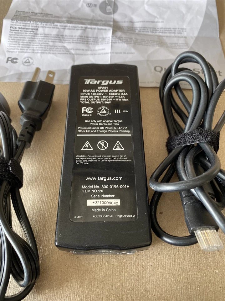 TARGUS APA01 UNIVERSAL 90W AC POWER ADAPTER LAPTOP NOTEBOOK CHARGER TIPS - Image 3 of 4