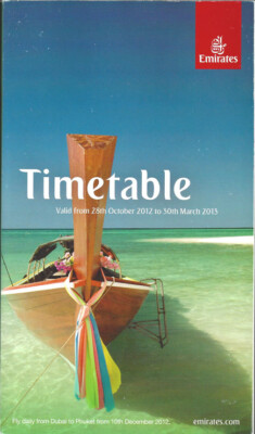 Emirates system timetable 10/28/12 [1091] Buy 4+ save 25% | eBay
