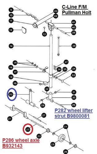 Pullman Holt Wheel Lifter Strut B980081 New - Picture 2 of 3