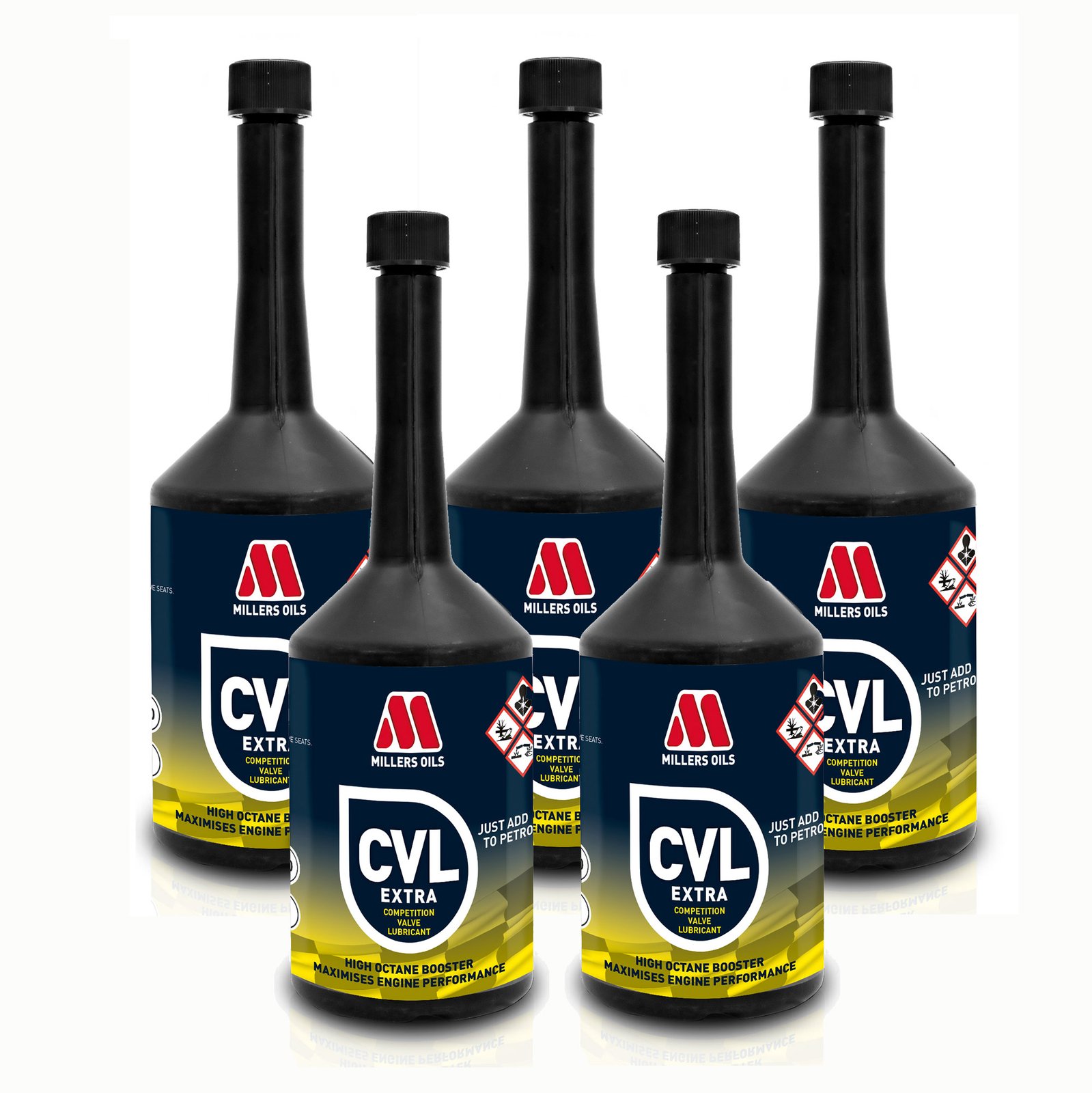 5 x Millers Oils CVL Extra (Turbo) Octane Booster Fuel Additive 500ml