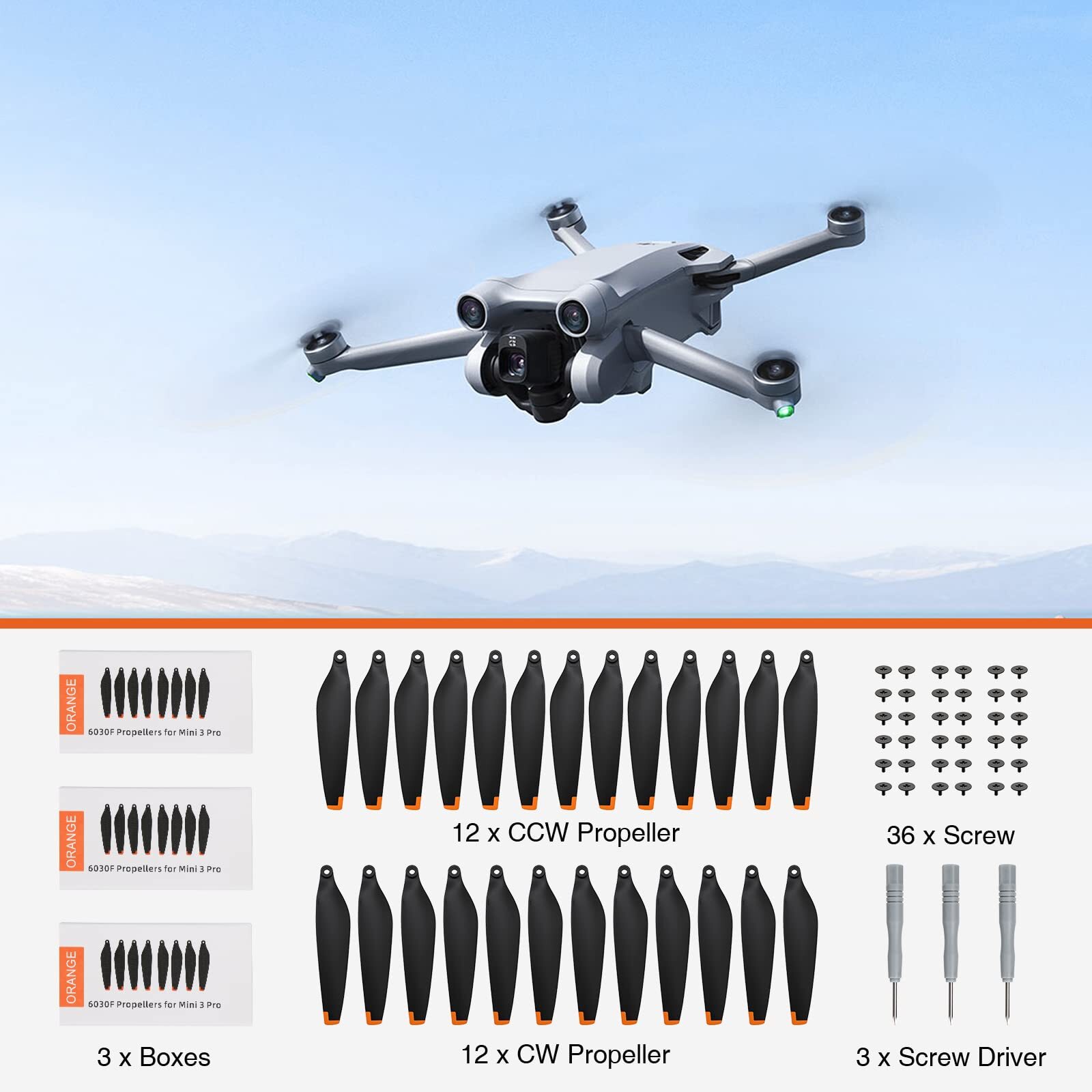 24 Stück Für DJI Mini 3 Pro Propeller Satz