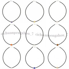3mm Faceted Black Spinel 8mm Round Multicolor Natural Gems Beads Necklace 18''