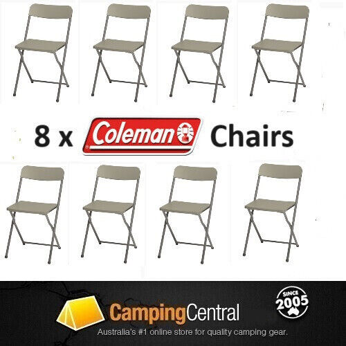 8 X COLEMAN FOLDING CHAIR EVENT PICNIC BBQ SEAT FLAT - Picture 1 of 2