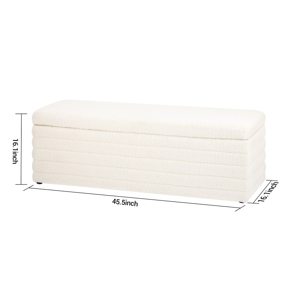 45.5"Ottoman Modern Storage Bench Footrest Living Room Bedroom ...
