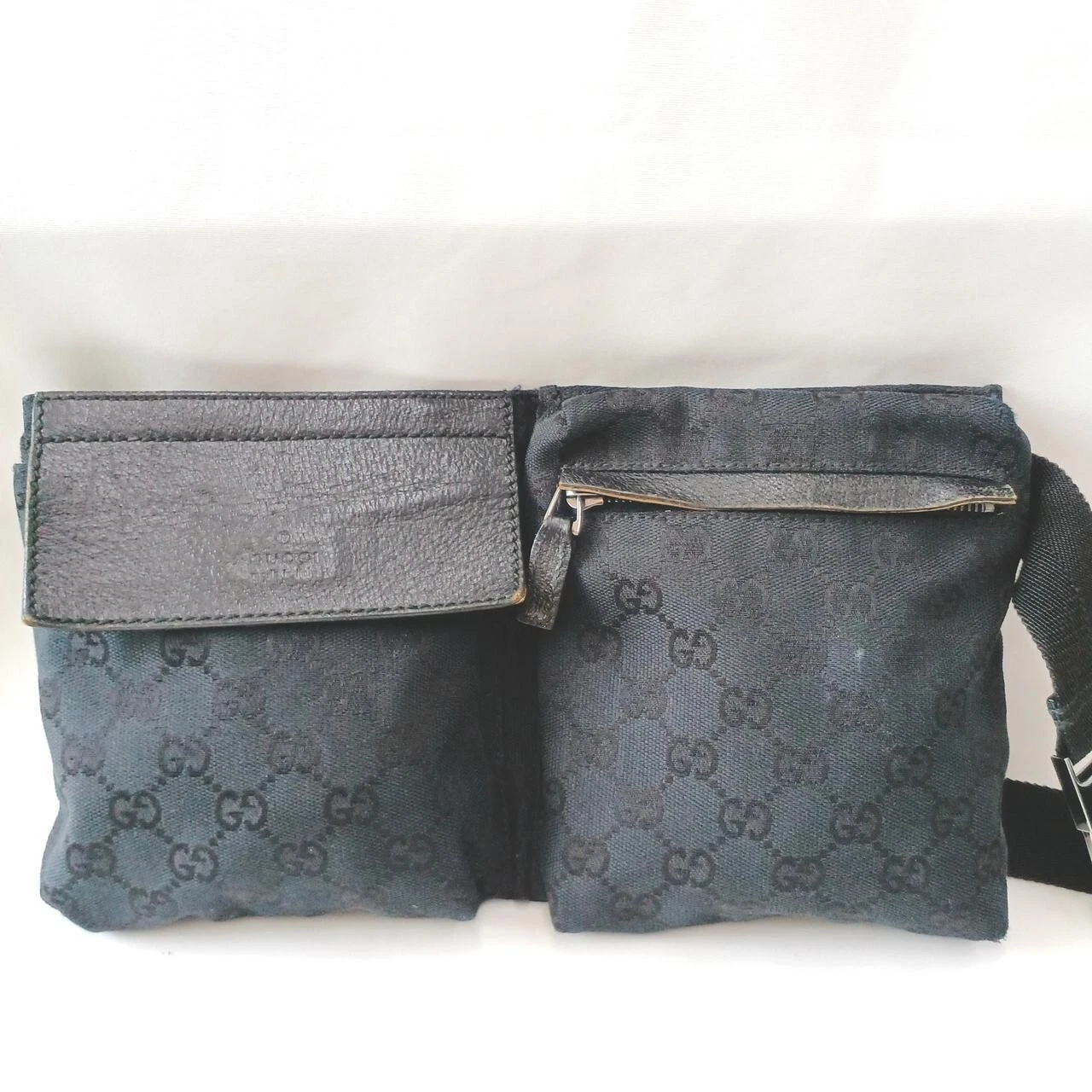 GUCCI GG Sac Ceinture Pochette Taille Sac Bandoulière Noir