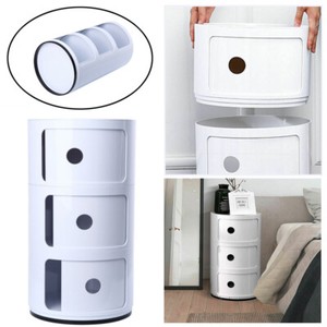 Runde Schrank Aufbewahrungsfach 3 Container Nachttisch Rollcontainer