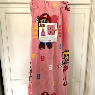 New Super Mario Princess Peach Twin  Blanket Large Size 60x90 in