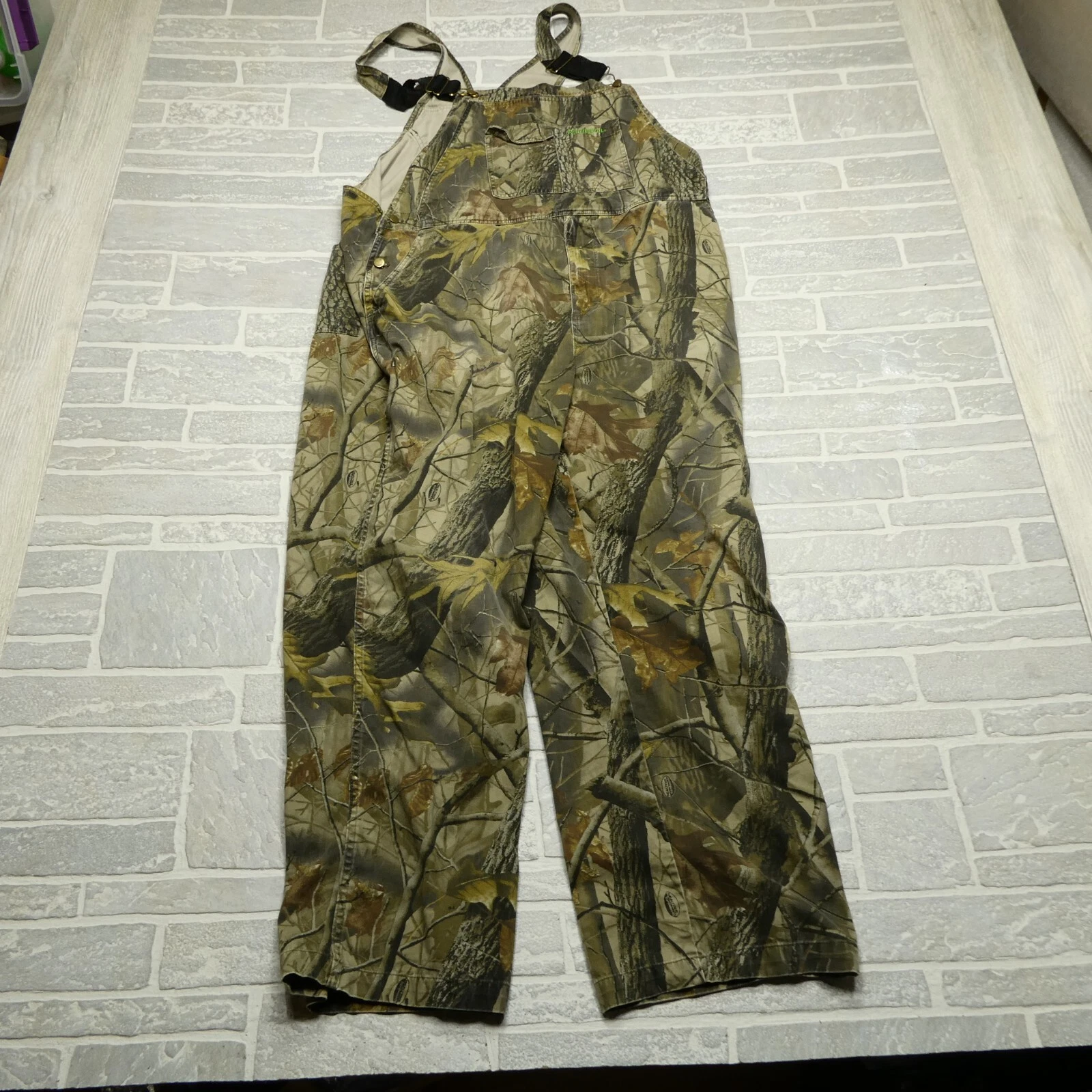 REMINGTON RealTREE Camo Overall Bibs Size XL Cotton Canvas Hunting Mens Outdoors