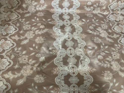 pvc Tablecloth Fabric Picnic Beige Floral HomeGarden,School Crafting,wipeable 2m