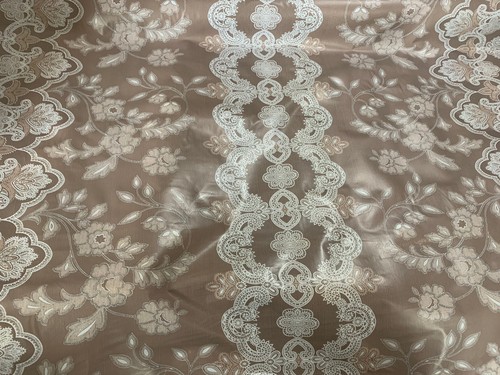 pvc Tischdecke Stoff Picknick beige Blumen Hausgarten, Schule Handwerk, abwischbar 2m - Bild 1 von 5