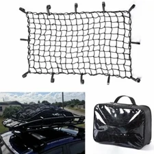 Roof Rack 22"x38" Elastic Bungee Cargo Net Stretch to 44"x76" for Trailer Truck 