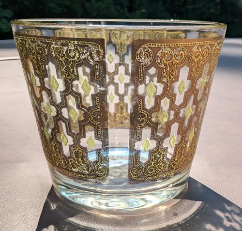 Culver Valencia Gold Green Diamonds Cocktail Whiskey 5" Eiskübel Vintage ExCon - Bild 10 von 24