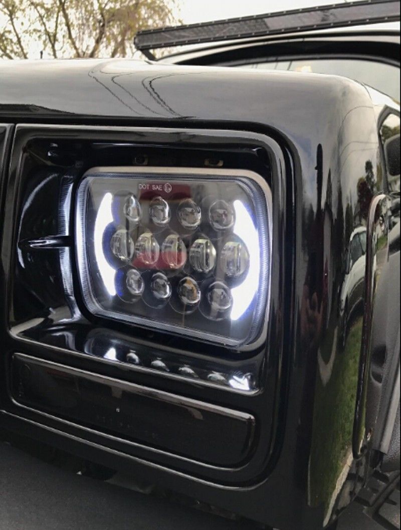 Pair 7x6'' 5x7" LED Headlight Hi-Lo Beam Halo DRL For Jeep Cherokee XJ YJ Chevy | UK