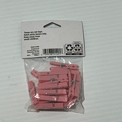 NEW Girl Baby Shower Pink Mini Clothespins Party Favors (20 Ct) Way To Celebrate - Picture 7 of 7