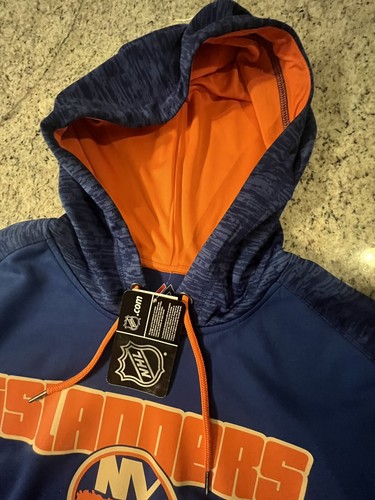 Majestic Thermabase New York Islanders Hoodie Blue Sweatshirt Authentic Large - Picture 7 of 10