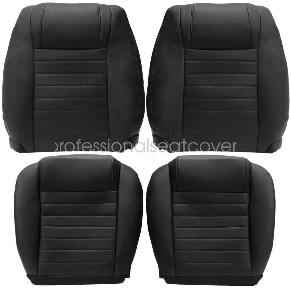 Cubierta de asiento de cuero negra perforada para Ford Mustang GT 2005 2006 2007 2008 2009 Foto 2 de 4