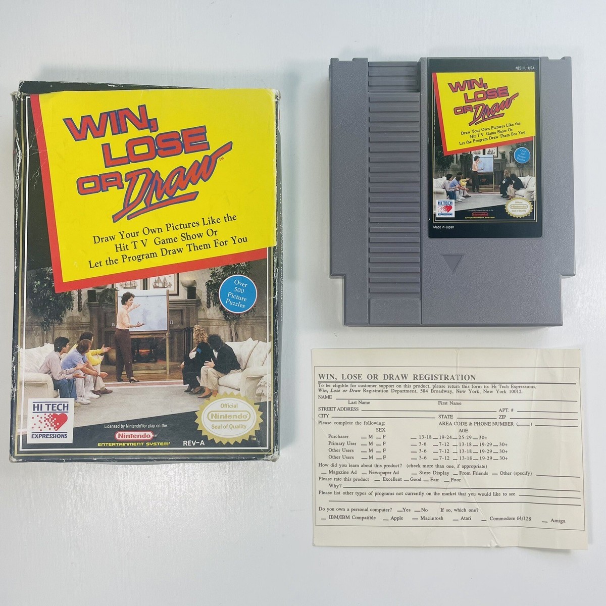 Win Lose or Draw — NES Nintendo Game Original Authentic BOX and 