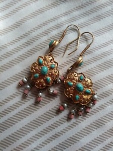 Authentic gorgeous ethnic gold plated earrings